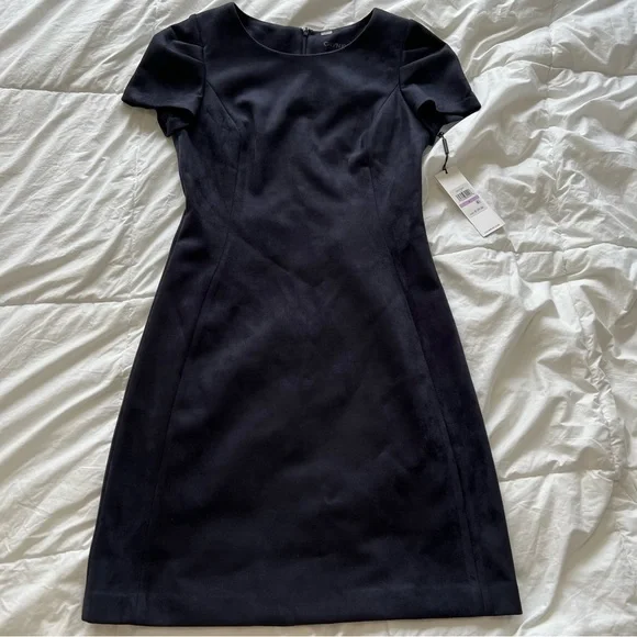 Calvin Klein | Dresses | Brand New Wtags Calvin Klein Fitted Midi Suede  Dress | Poshmark